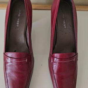 Nine West Burgundy Leather Loafers